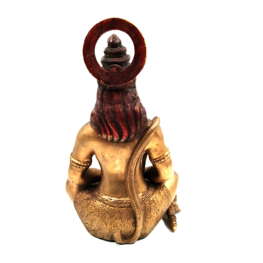 Brass Hanumanji Sitting Idol L7.5" x W5" x H11.5"